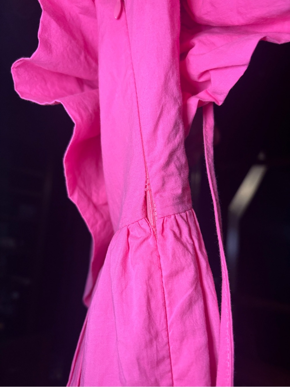 Mable Bright Pink Ruffle V-Neck Sundress - Picture 3 of 3